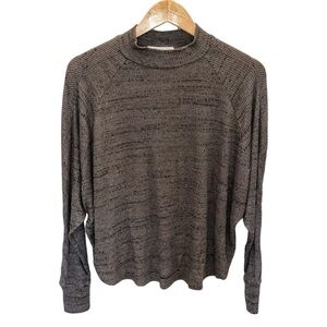 NEW Treasure & Bond Mock Neck Lightweight Knit Dolman Sleeve Sweater Gray